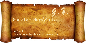 Geszler Horácia névjegykártya